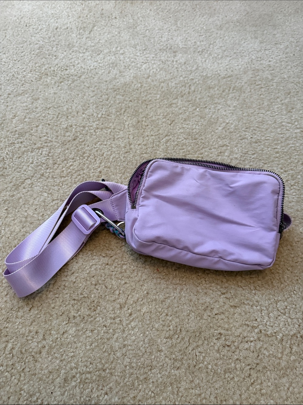 Everyday Lavender Crossbody Bag with Wide Adjustable Strap